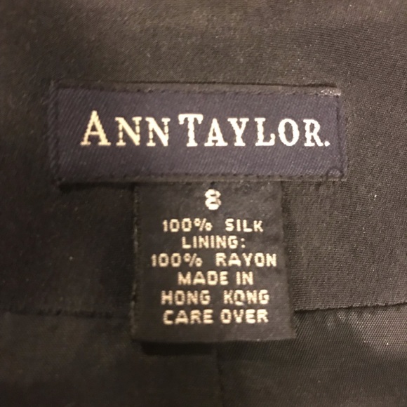 BLACK BLAZER/ Ann Taylor business blazer/ jacket 100 percent silk - Picture 6 of 6